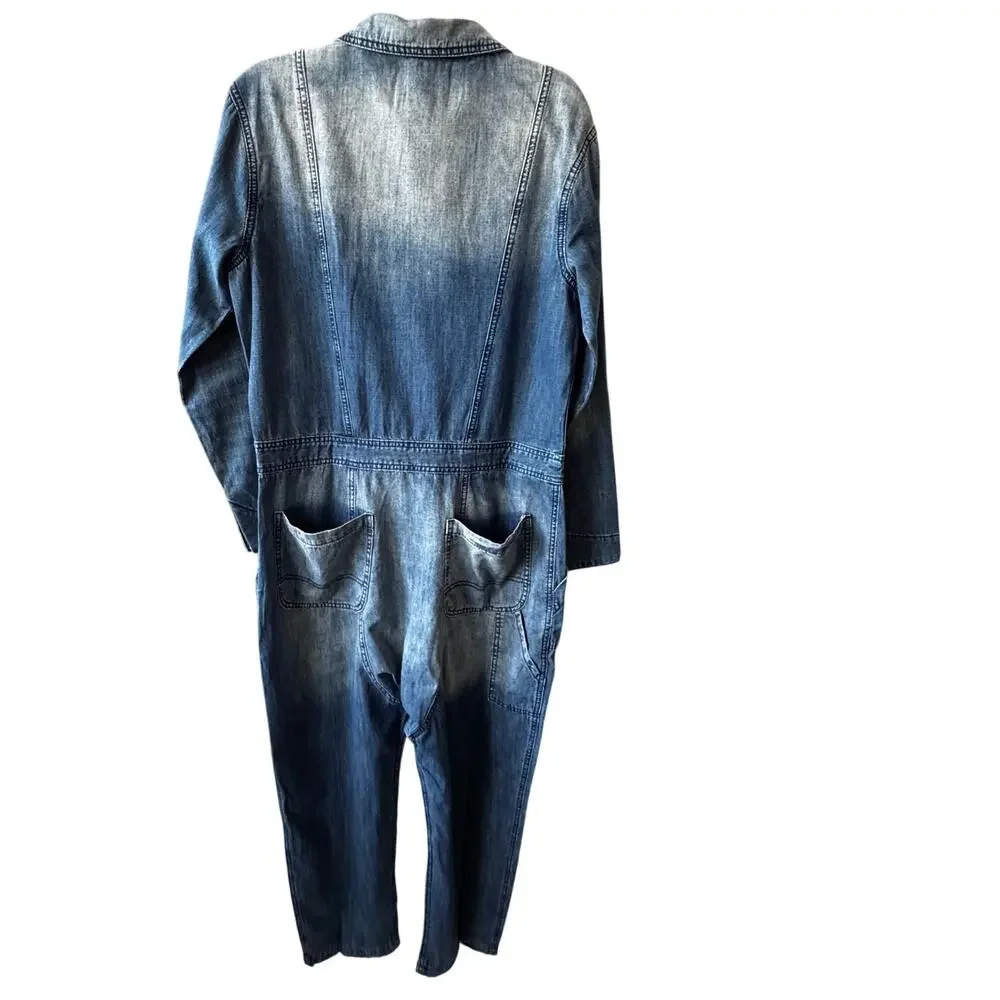 New Free People X Sandrine Rose Indigo Vintage Denim Jumpsuit XS Oversized
